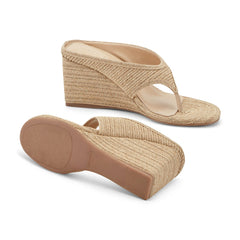 Udena Wedge Thong Sandal - Natural Raffia / Marc Fisher Sale