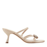 Natesa Leather Embellished Sandal - Light Natural Leather / Marc Fisher Outlet