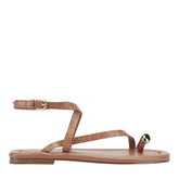 Gynnie Flat Leather Sandal - Natural Leather Embossed Croco / Marc Fisher Discount