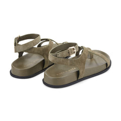 Bevy Footbed Leather Sandal - Green Suede / Marc Fisher For Sale