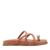 Braidey Strappy Flat Leather Sandal - Natural Leather / Marc Fisher Outlet