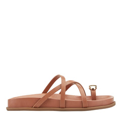 Braidey Strappy Flat Leather Sandal - Natural Leather / Marc Fisher Outlet