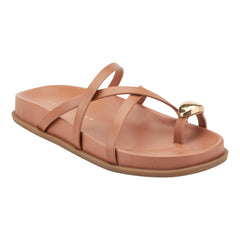 Braidey Strappy Flat Leather Sandal - Natural Leather / Marc Fisher Outlet