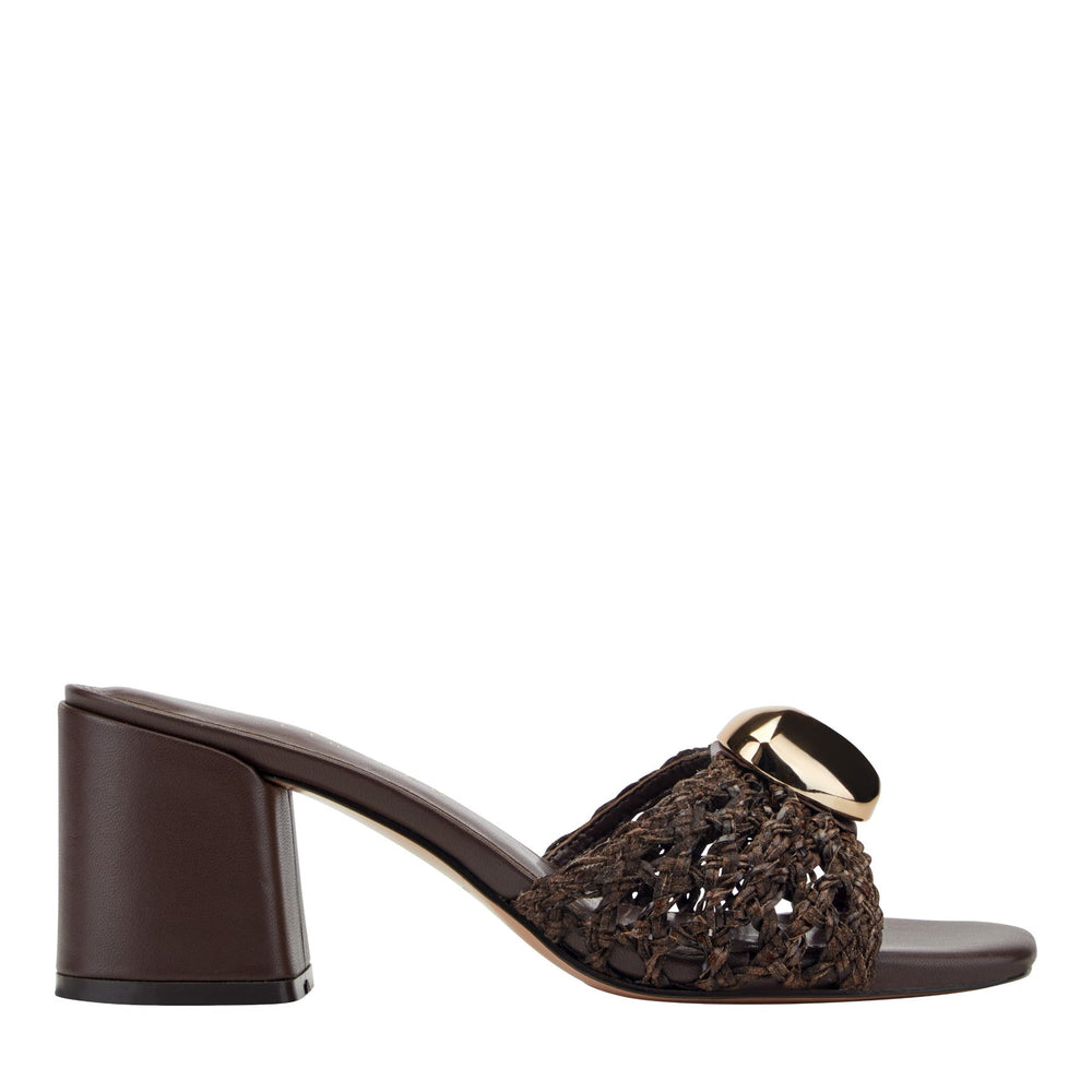 Farrel Woven Mule Sandal - Dark Brown / Marc Fisher US