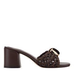 Farrel Woven Mule Sandal - Dark Brown / Marc Fisher US