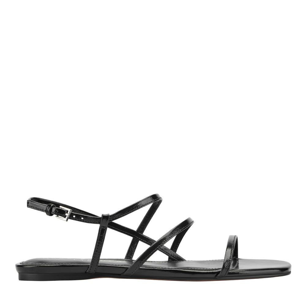 Elysha Leather Flat Sandal - Black Leather / Marc Fisher Sale