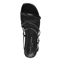 Elysha Leather Flat Sandal - Black Leather / Marc Fisher Sale