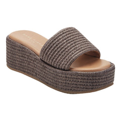 Daylin Flatform Sandal - Brown Raffia / Marc Fisher US