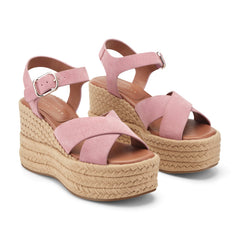 Pasion Espadrille Wedge Sandal - Pink Suede / Marc Fisher Discount