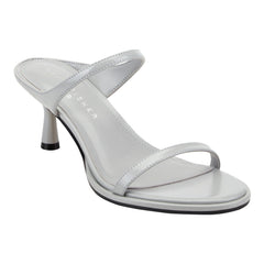 Alonde Leather Heeled Slide Sandal - Light Grey Leather / Marc Fisher For Sale