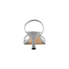 Alonde Leather Heeled Slide Sandal - Light Grey Leather / Marc Fisher For Sale