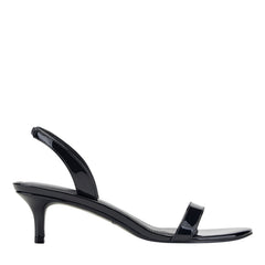 Salla Slingback Kitten Heel Sandal - Black Patent / Marc Fisher US