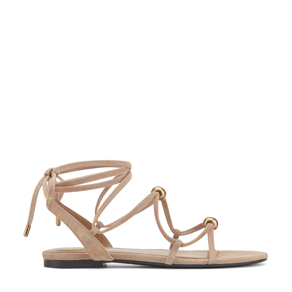 Ellan Ankle Wrap Leather Sandal - Natural Suede / Marc Fisher Discount