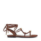 Ellan Ankle Wrap Leather Sandal - Dark Brown Suede / Marc Fisher For Sale