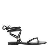 Este Ankle Wrap Leather Sandal - Black Leather / Marc Fisher Sale