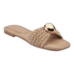 Nalena Flat Slide Sandal - Natural Multi / Marc Fisher Outlet