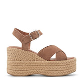 Pasion Espadrille Wedge Sandal - Brown Suede / Marc Fisher US