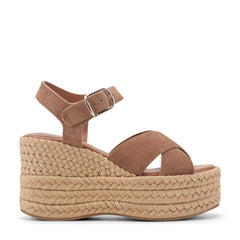 Pasion Espadrille Wedge Sandal - Brown Suede / Marc Fisher US