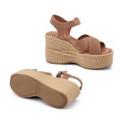 Pasion Espadrille Wedge Sandal - Brown Suede / Marc Fisher US