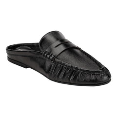 Jaynie Leather Mule Loafer - Black Leather / Marc Fisher Sale