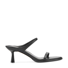 Alonde Leather Heeled Slide Sandal - Black Leather / Marc Fisher US