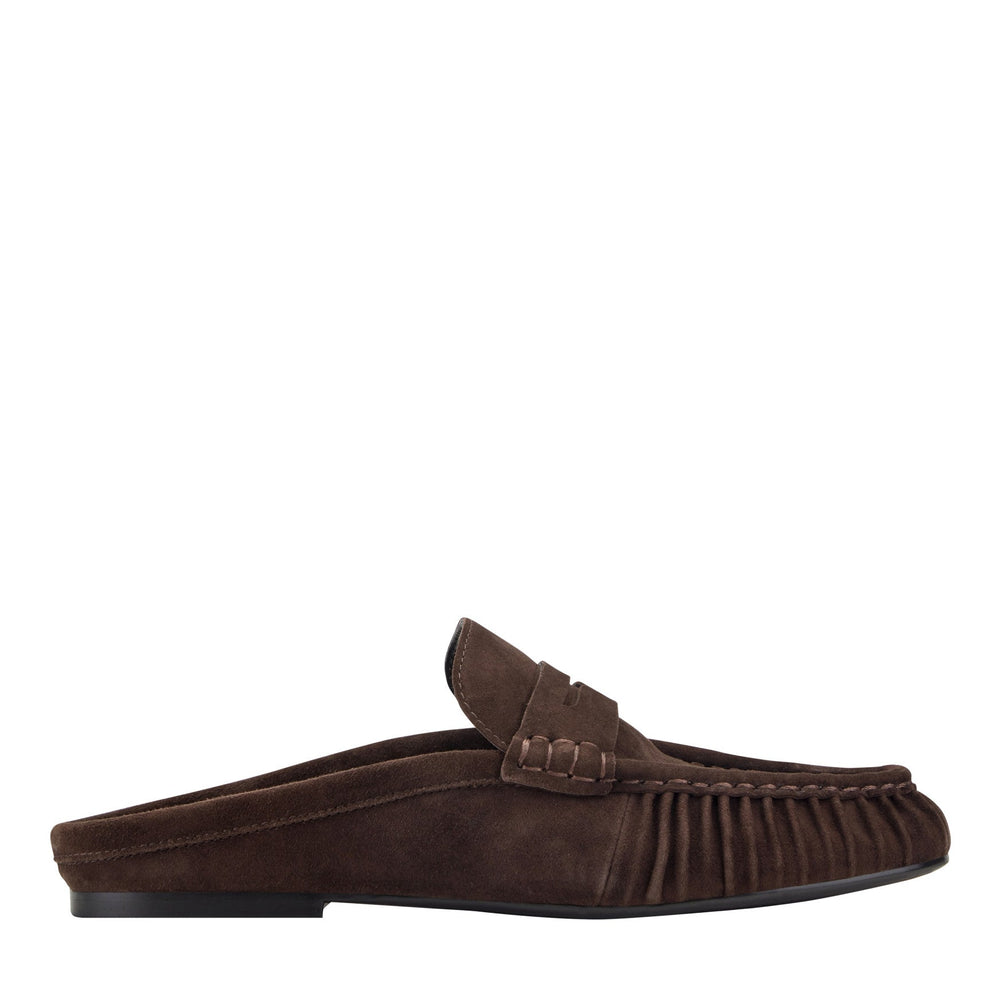 Jaynie Leather Mule Loafer - Dark Brown Suede / Marc Fisher Sale