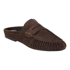 Jaynie Leather Mule Loafer - Dark Brown Suede / Marc Fisher Sale
