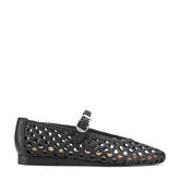 Evonna Woven Leather Mary Jane Ballet Flat - Black Leather / Marc Fisher Outlet