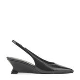 Taten Leather Wedge Slingback Pump - Black Leather / Marc Fisher For Sale