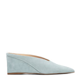 Malley Leather Wedge Mule - Blue Suede / Marc Fisher For Sale