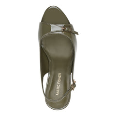 Paza Peep Toe Pump - Dark Green Patent / Marc Fisher Sale