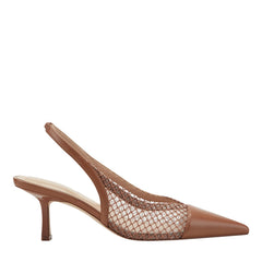 Gipsi Mesh Slingback Kitten Heel Pump - Light Brown Mesh / Marc Fisher US