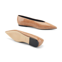 Casee Leather Flat - Natural Embossed Leather / Marc Fisher On Sale