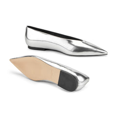 Casee Leather Flat - Silver Metallic / Marc Fisher For Sale