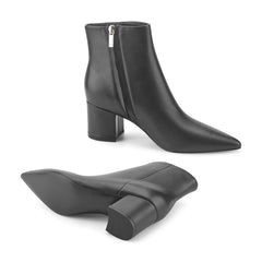Jarli Pointy Leather Ankle Bootie - Black Leather / Marc Fisher Outlet