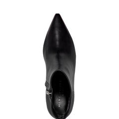 Alfie Block Heel Leather Ankle Bootie - Black Leather / Marc Fisher US