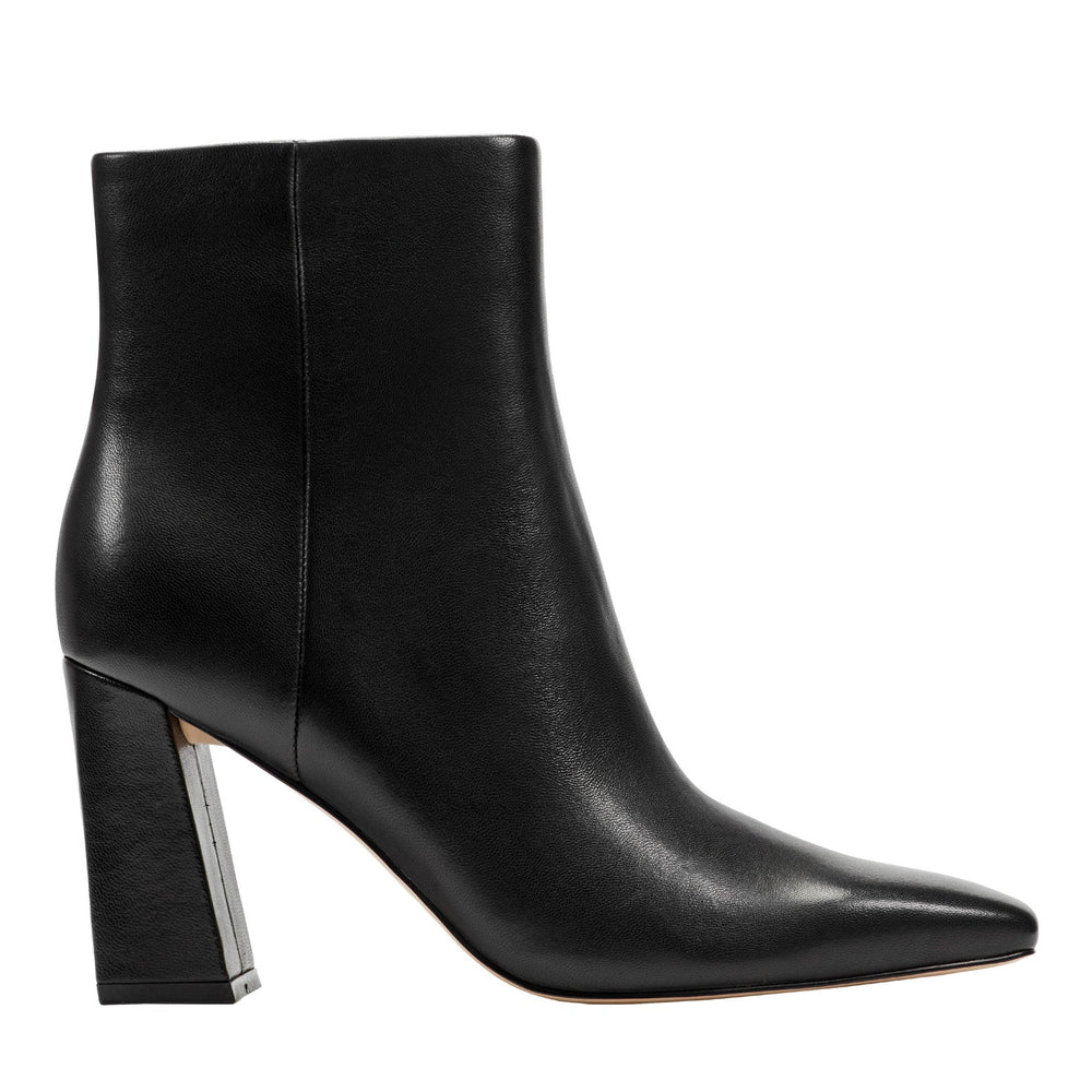 Novella Block Heel Leather Ankle Bootie - Black Leather / Marc Fisher Discount