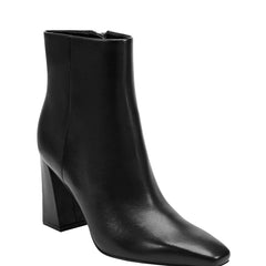 Novella Block Heel Leather Ankle Bootie - Black Leather / Marc Fisher Discount