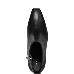 Novella Block Heel Leather Ankle Bootie - Black Leather / Marc Fisher Discount
