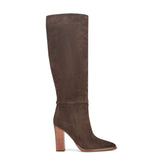 Lannie Dress Leather Boot - Dark Brown Suede / Marc Fisher Online
