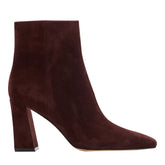 Novella Block Heel Leather Ankle Bootie - Dark Red Suede / Marc Fisher For Sale