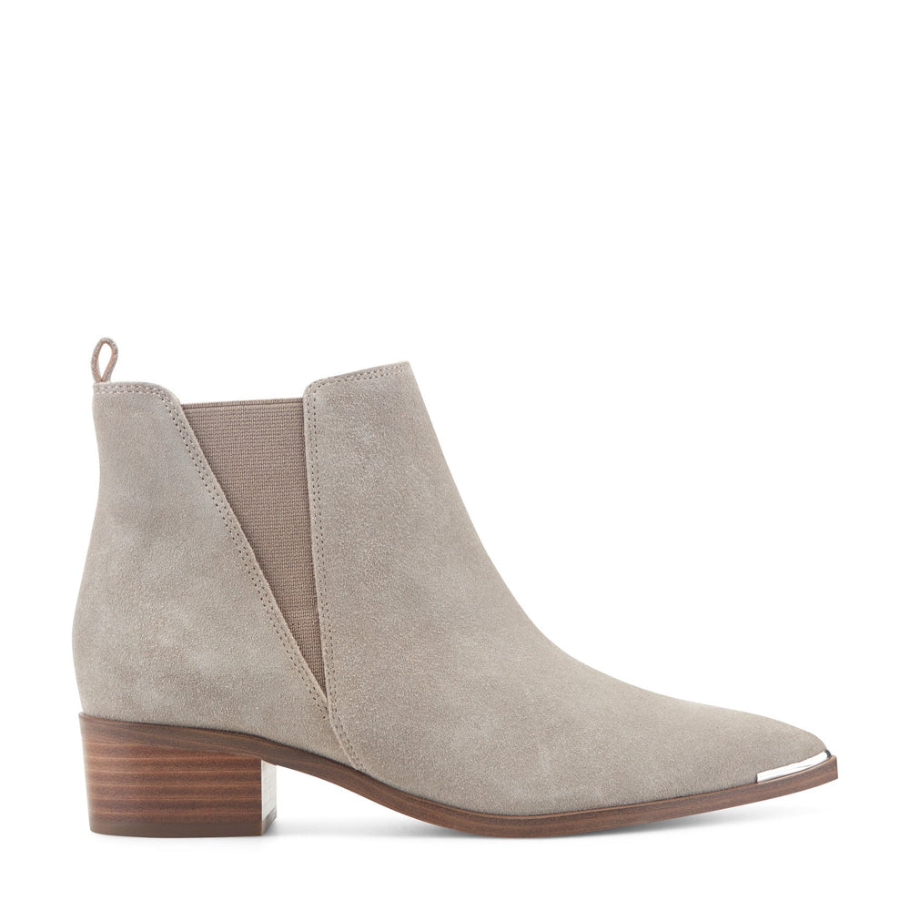 Yale Pointy Toe Chelsea Leather Bootie - Taupe Suede / Marc Fisher Sale