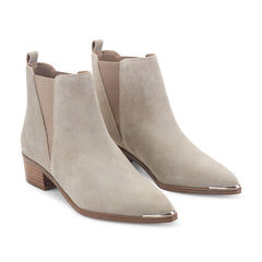 Yale Pointy Toe Chelsea Leather Bootie - Taupe Suede / Marc Fisher Sale