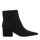 Alfie Block Heel Leather Ankle Bootie - Black Suede / Marc Fisher Discount