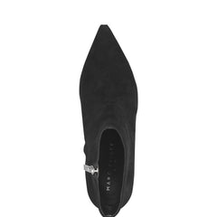 Alfie Block Heel Leather Ankle Bootie - Black Suede / Marc Fisher Discount