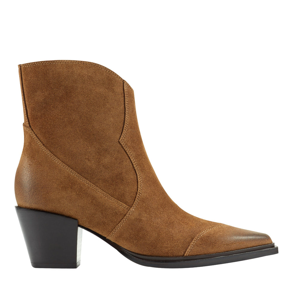 Giulie Western Leather Ankle Bootie - Natural Suede / Marc Fisher Sale