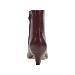 Danai Kitten Heel Leather Ankle Bootie - Dark Red Leather / Marc Fisher US