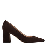 Zala Block Heel Pointy Toe Pump - Dark Brown Suede / Marc Fisher Discount