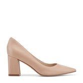 Zala Block Heel Pointy Toe Pump - Light Natural Leather / Marc Fisher US