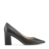 Zala Block Heel Pointy Toe Pump - Black Leather / Marc Fisher On Sale